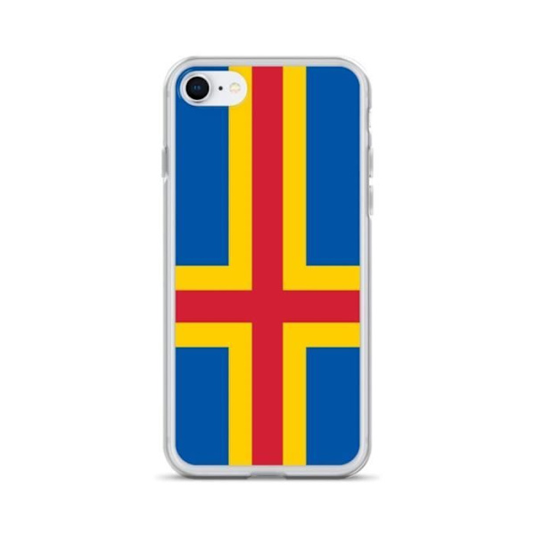 iPhone Case - PIXELFORMA - iPhone 8 - Åland Flag - Blødt Silikone - Let Design Ålands flagga