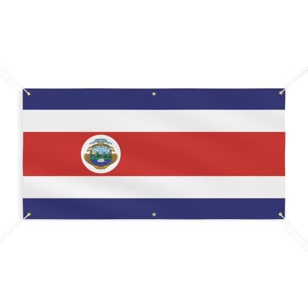 Banneri Costa Rican lippu 6 silmukkaa 190x380cm polyesteriä