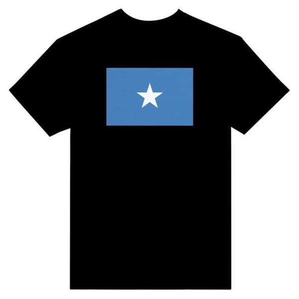 T-shirte - PIXELFORMA - Flag af Somalia - Sort - 100% bomuld - Korte ærmer Svart S