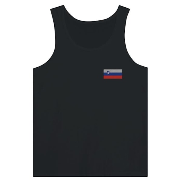 Slovenien Flag Broderi Tank Top i Sort Svart S