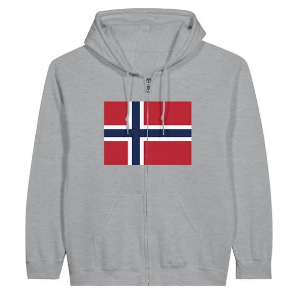 Bouvet Island Flag Hoodie med dragkedja i grått Grå XXXL