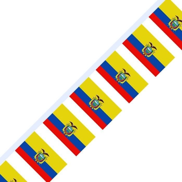 Ecuador Flagguirlande i 100 stykker 14x21cm