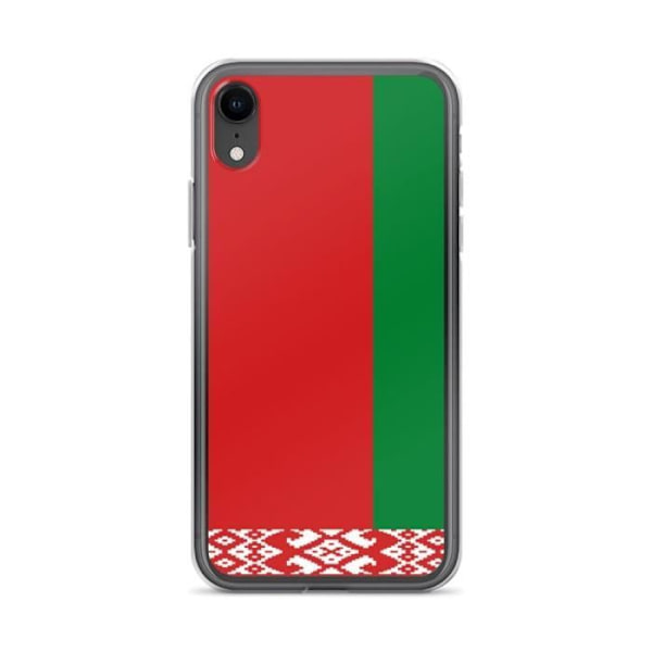 Coque iPhone - PIXELFORMA - iPhone XR - Drapeau av Vitryssland - Silikonfilt - Helt skydd vit röd