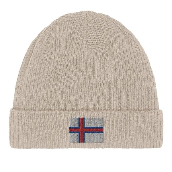 Bonnet Drapeau Færøerne i Beige Beige