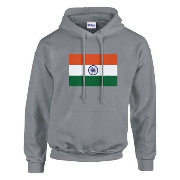 Indien Flag hættetrøje i grå Grå XXXXL