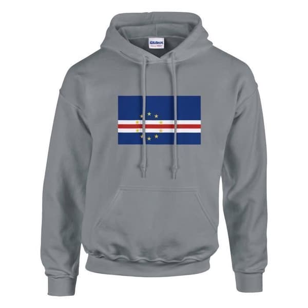 Hættetrøje - PIXELFORMA - Kap Verde Flag - Grå - Økologisk - Bomuld/polyester Grå XL