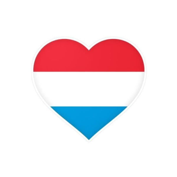 Hjärtklistermärke Luxemburgs flagga 10 cm i 1000 bitar