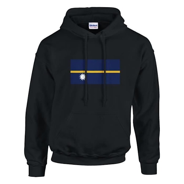 Nauru Flag hættetrøje i sort Svart XXXL