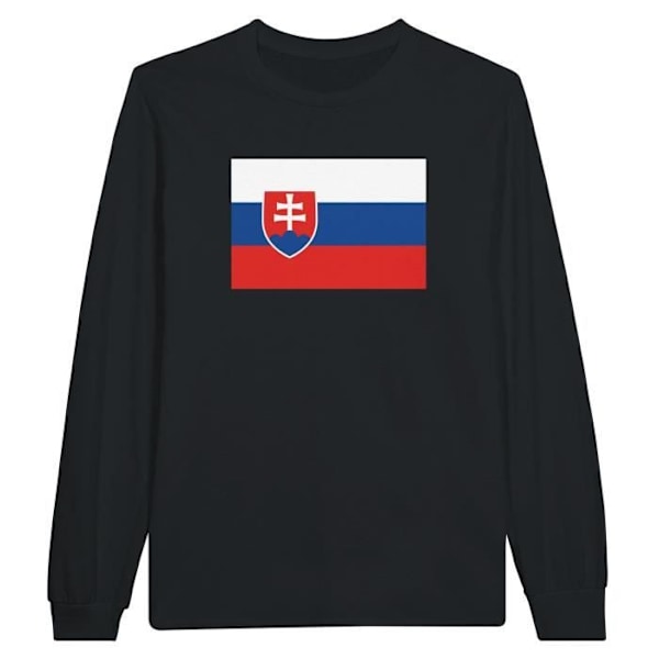 Slovakia Flag langærmet T-shirt i sort Svart XXXL