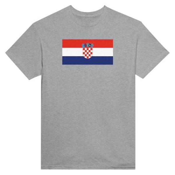 Kroatien Flag T-shirt i grå farve Grå XXXL