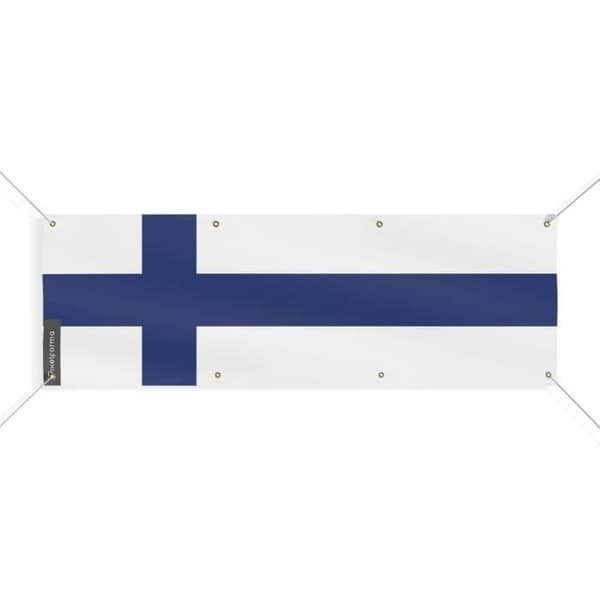 Suomen lippu 8 silmukkaa 110x330 cm