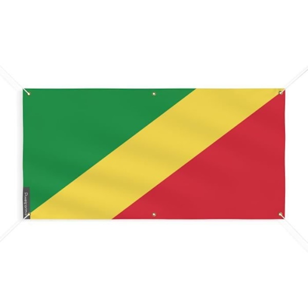 Banner Flag for Republikken Congo 6 Øjer 50x100cm i polyester