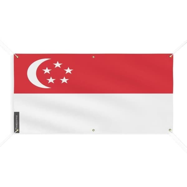 Singaporen lippubanneri 6 silmukkaa 180x360cm polyesteriä