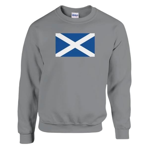Sweatshirt - PIXELFORMA - Skottlands flagga - Grå - Långärmad - Unisex Grå M
