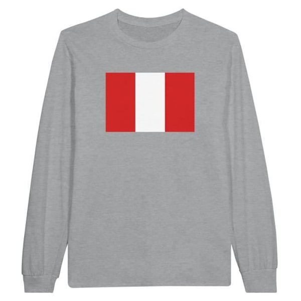 Peru Flag langærmet T-shirt i grå Grå S