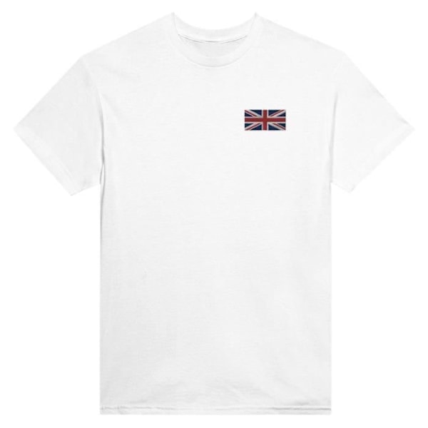 United Kingdom Flag Broderi T-Shirt i hvid Vit S