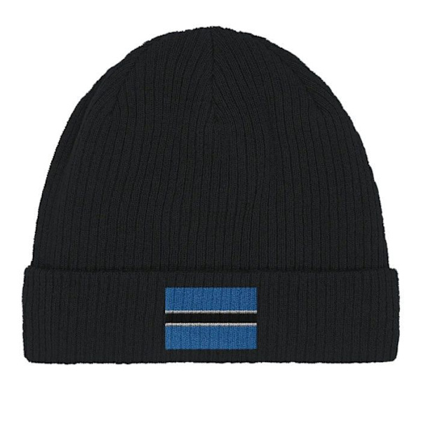 Bonnet Drapeau Botswana i Sort Svart