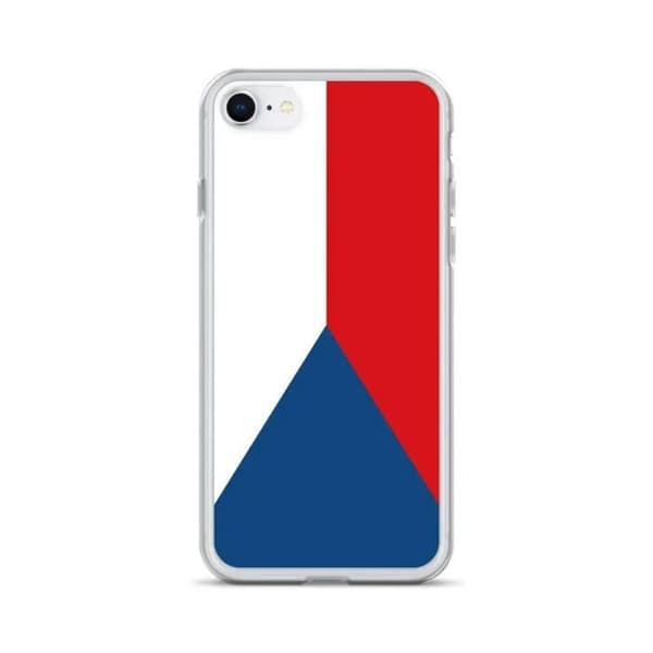 iPhone-cover - PIXELFORMA - iPhone 7 - Tjekkiets flag - Blødt silicone - Fuld beskyttelse röd vit