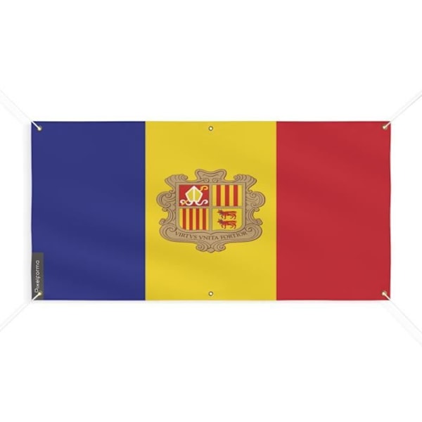 Andorra Flag Banner 6 Øjer 110x220cm i polyester