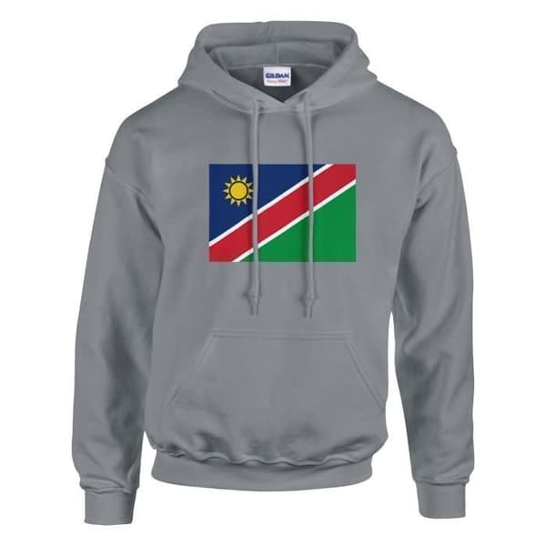 Hættetrøje - PIXELFORMA - Flag of Namibia - Grå - Lange ærmer - Hættekrave Grå M