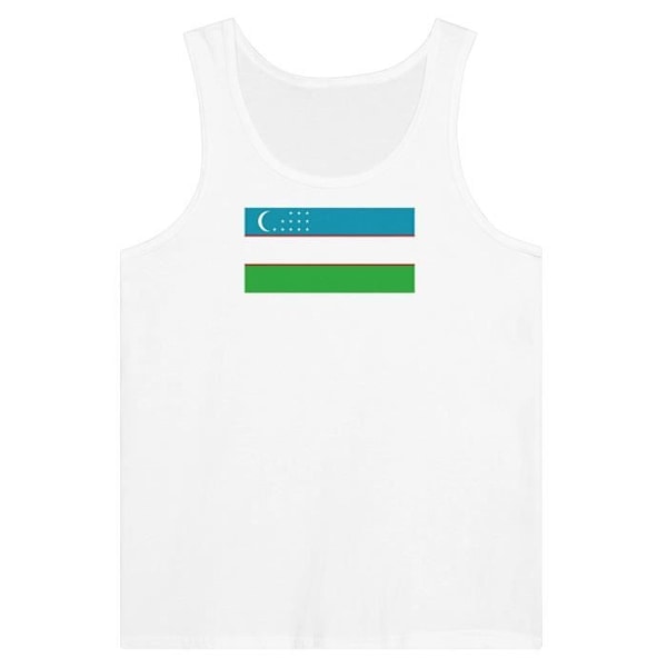 Usbekistan Flag Tank Top i hvid Vit XL