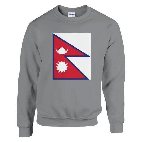 Nepal flaggatröja i grått Grå S