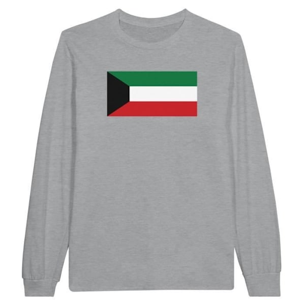 Kuwait Flag pitkähihainen t-paita harmaa Grå jag