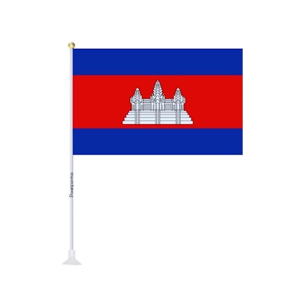 Mini sugekopflag Cambodjas flag 14x21cm i 1 stk