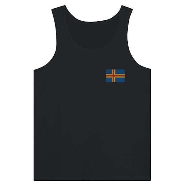 Åland Flag Embroidery Tank Top i Sort Svart XS