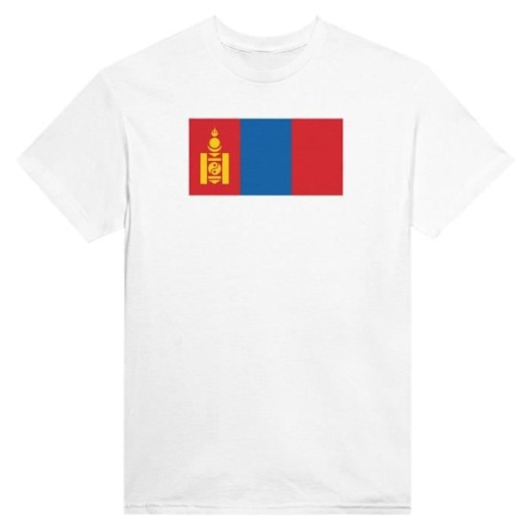 Mongoliets flagga T-shirt i vit färg Vit XL