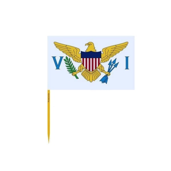 United States Virgin Islands Flag Tandpetare i förpackningar om 100 stycken 8 cm längd
