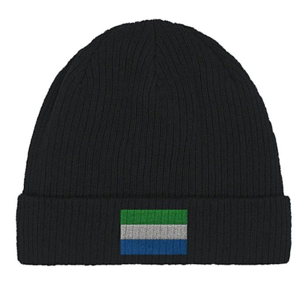 Bonnet Drapeau Sierra Leone i Sort Svart