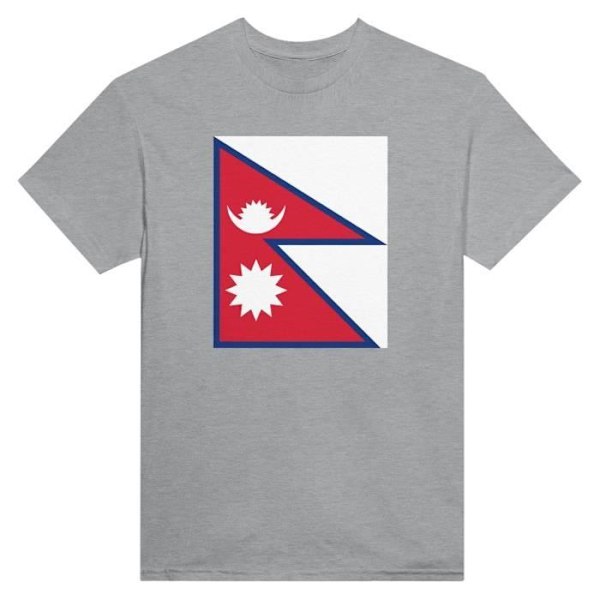 Nepal flagga T-shirt i grå färg Grå jag