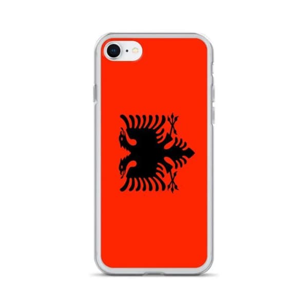 Coque til iPhone - PIXELFORMA - iPhone 6 - Albaniens Flag - Blødt Silikone - Slankt Design Röd
