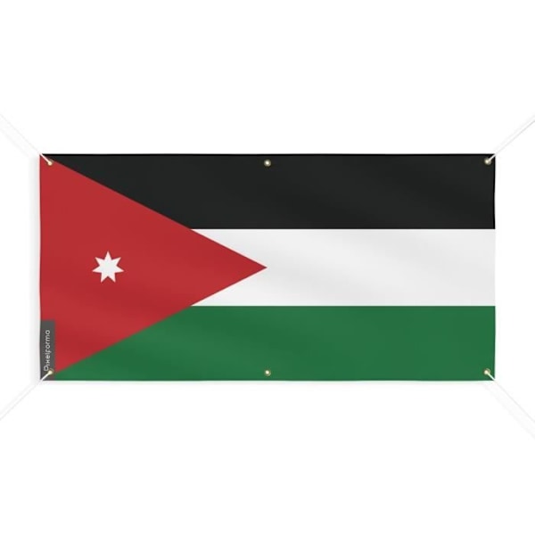 Jordanian lippu 6 silmukkaa 80x160cm polyesteriä