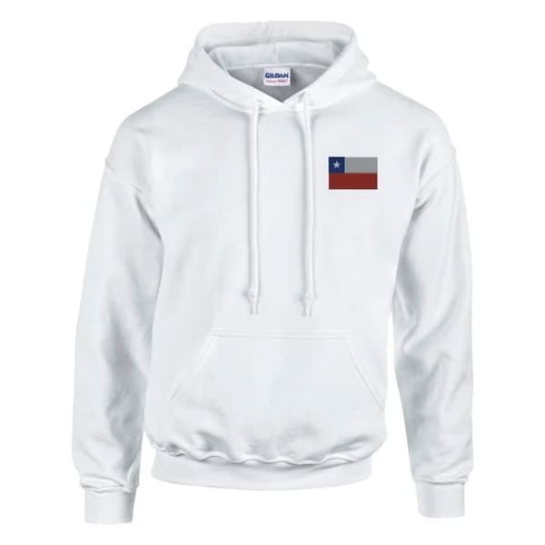Hættetrøje - PIXELFORMA - Chile's flag - Bomuld og polyester - Justerbar - Holdbar Vit M