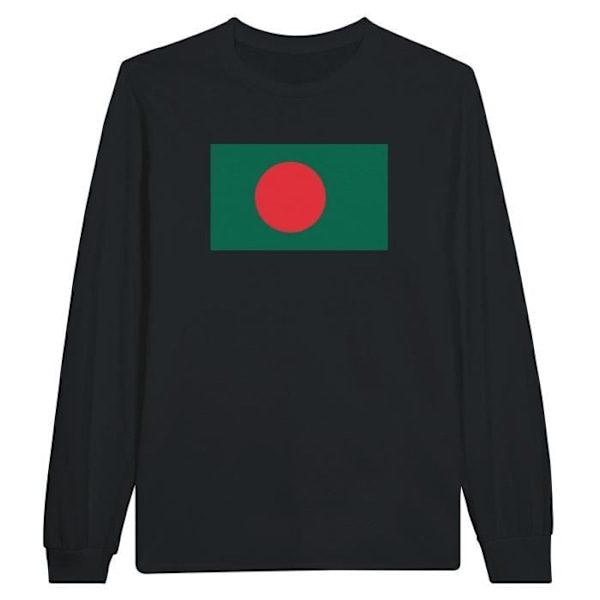 Bangladesh Flag Langærmet T-shirt i sort Svart XXL