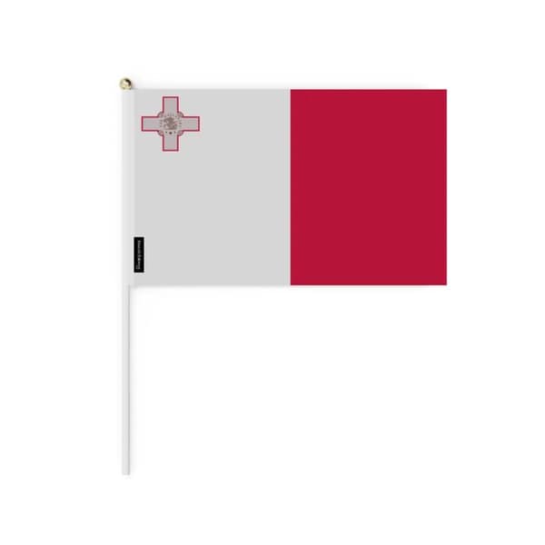 Mini Flagga - Malta - 30 x 45 cm - 100 stycken - Polyester - Lätt - Fram/backsidan Flerfärgad