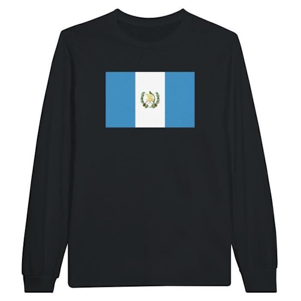 Guatemala Flag langærmet T-shirt i sort Svart XXXL