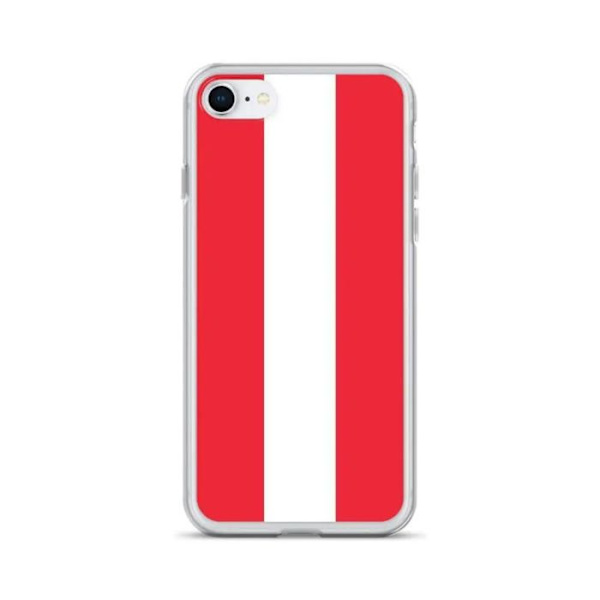 iPhone Case - PIXELFORMA - iPhone 8 - Østrigs Flag - Blødt Silikone - Let Design Röd