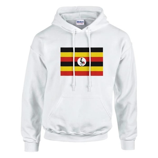 Uganda Flag hættetrøje i hvid Vit XXXXXL