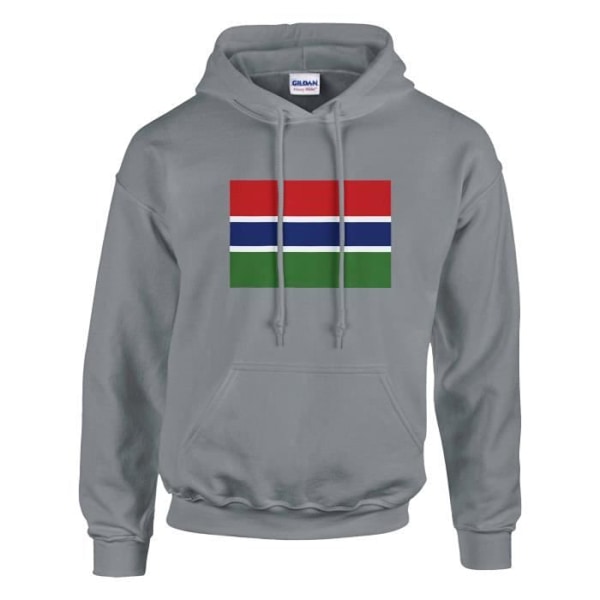 Gambia Flag Hættetrøje i Grå Grå XXXXL