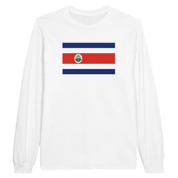 Costa Rica Flag pitkähihainen T-paita valkoinen Vit M