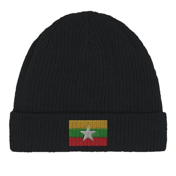 Myanmar-lippu hattu mustana Svart