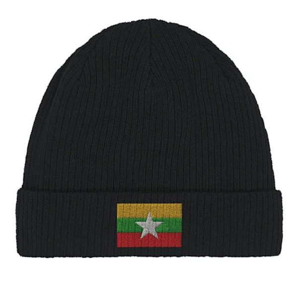 Sydstatsflag Myanmar i sort Svart