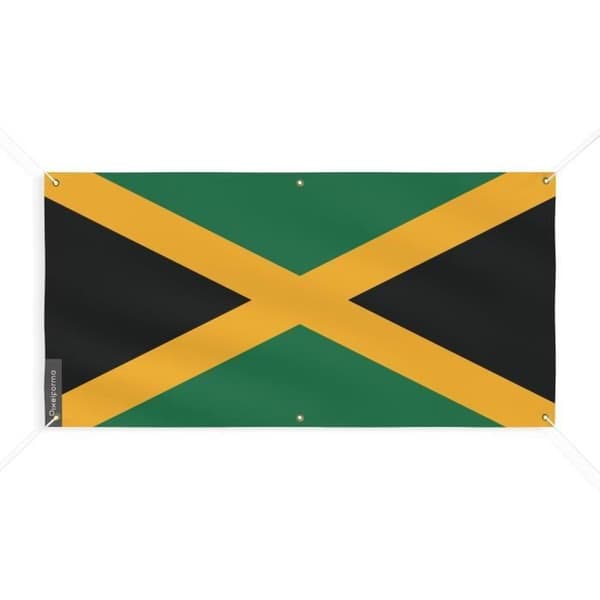 Jamaica Flag Banner 6 Eyelets 190x380cm i polyester