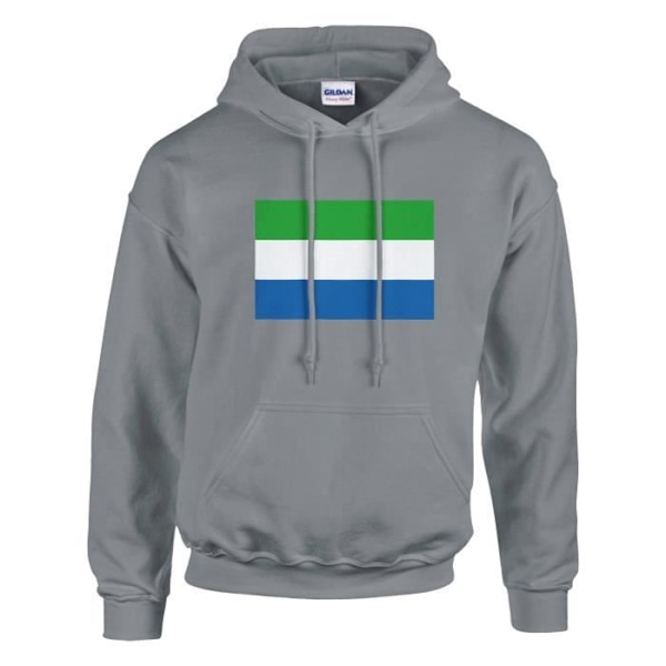 Sierra Leone Flag Hoodie i grått Grå jag