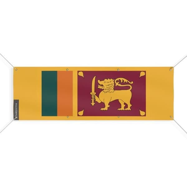 Sri Lankan lippubanneri 8 silmukkaa 160x480 cm