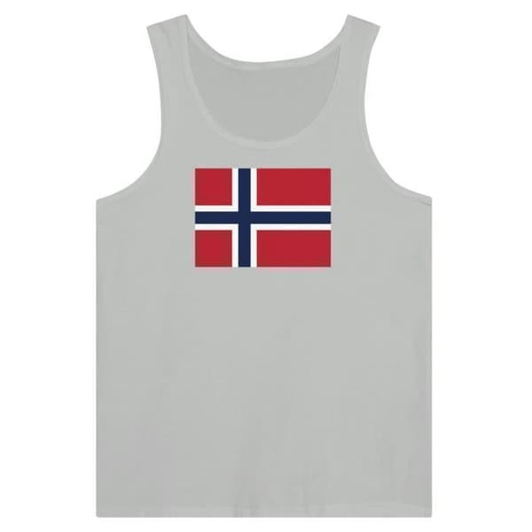 Tanktop - Flag for Svalbard og Jan Mayen - Grå - 100% bomuld - Tilpasning - Blandet Grå S