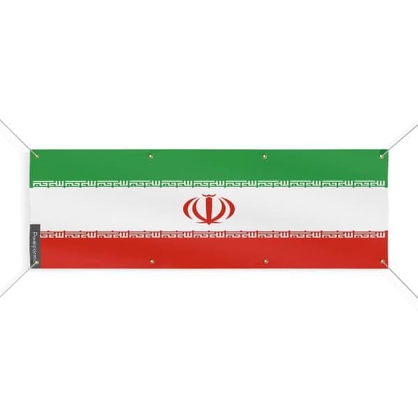 Iranin lippubanneri 8 silmukkaa 150x450 cm